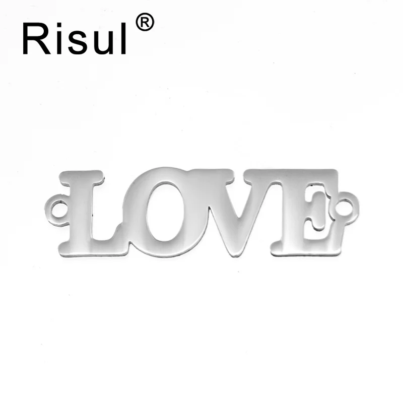 

Risul Love Charm pendant Customized words for women girl Mirror polish Stainless steel wholesale 100pcs