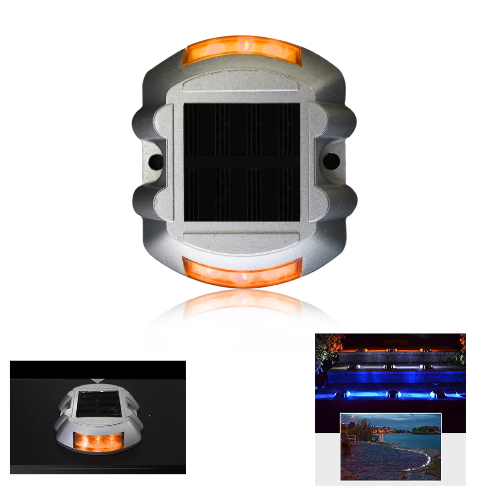 

Yellow Steady Solar Powered Maintenance Free Night Sensor Self Luminous Sidewalk Commercial Area Road Stud Light