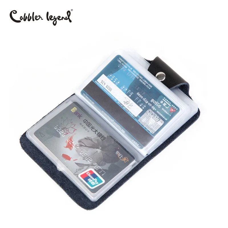 

Cobbler Legend 26 Slots Genuine Leather Business Credit Card Holder Bank Unisex Clutch ID Card Holders 2019 Women Purse Bag