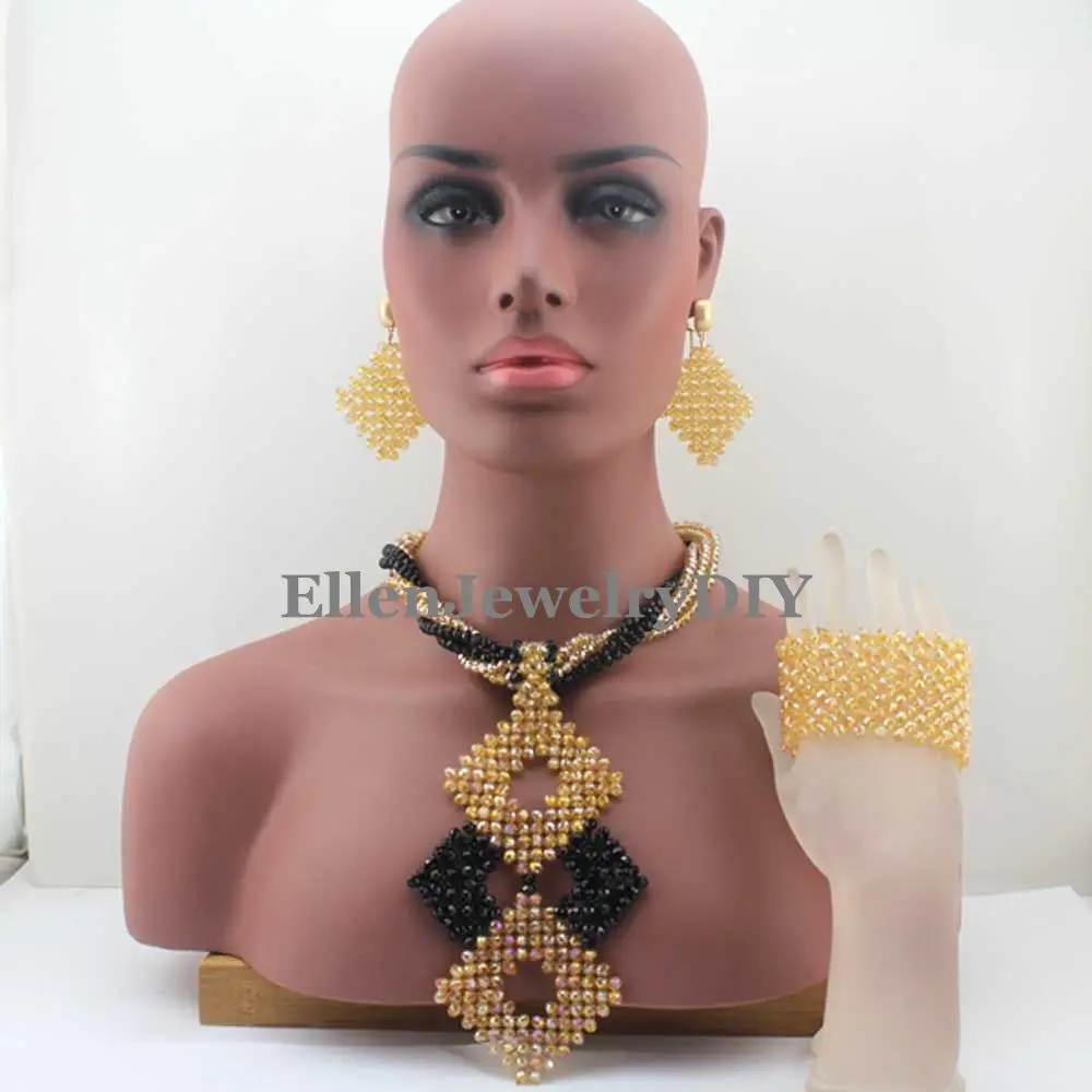 

Surprising African Beads Jewelry Set Nigerian Wedding Indian/Black Crystal Jewelry Set Free Shipping Womens Jewellery Set W13038