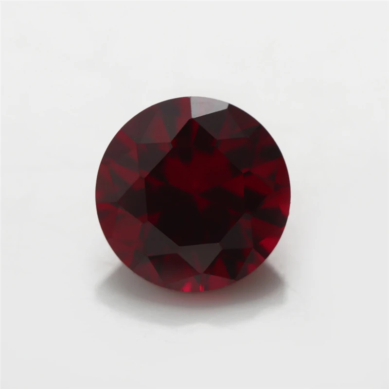 500PCS 1.0mm~3.0mm Round Shape Loose Corundum Dard Red Color Synthetic Gems For Jewelry DIY Stone 8# Machine Cut