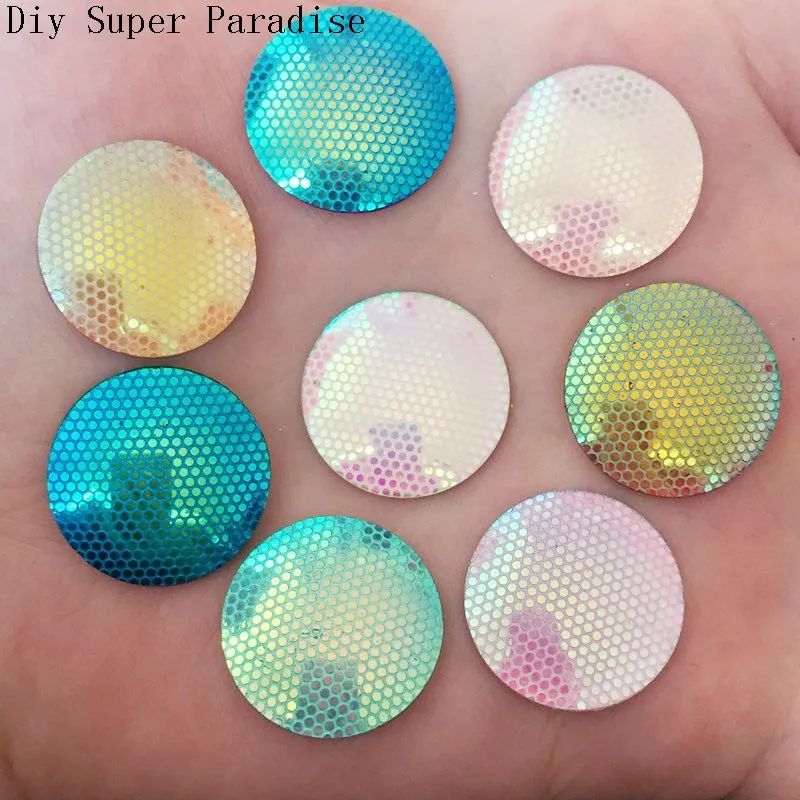 

New DIY 10pcs 20mm AB Resin Round FlatBack Scrapbook Accessories Wedding Buttons K45