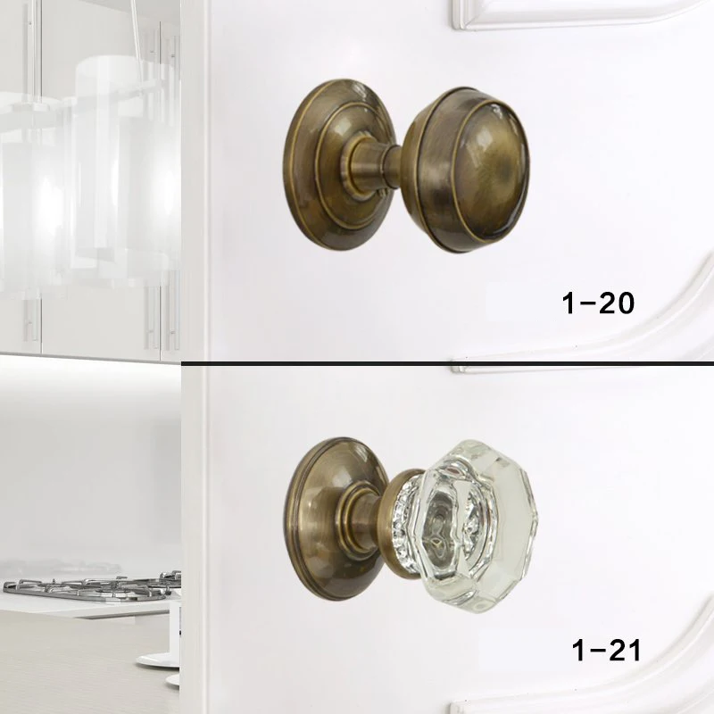 Invisible Door Hardware Copper Door Knobs  Concealed Side Door Background Pastoral Wooden Brass Crystal Door Handle