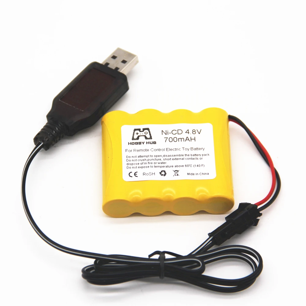 4.8v Ni-cd Battery and charger for RC toys Car Boats Guns 4* AA 4.8v 700mAh Battery for RC boat model car toy