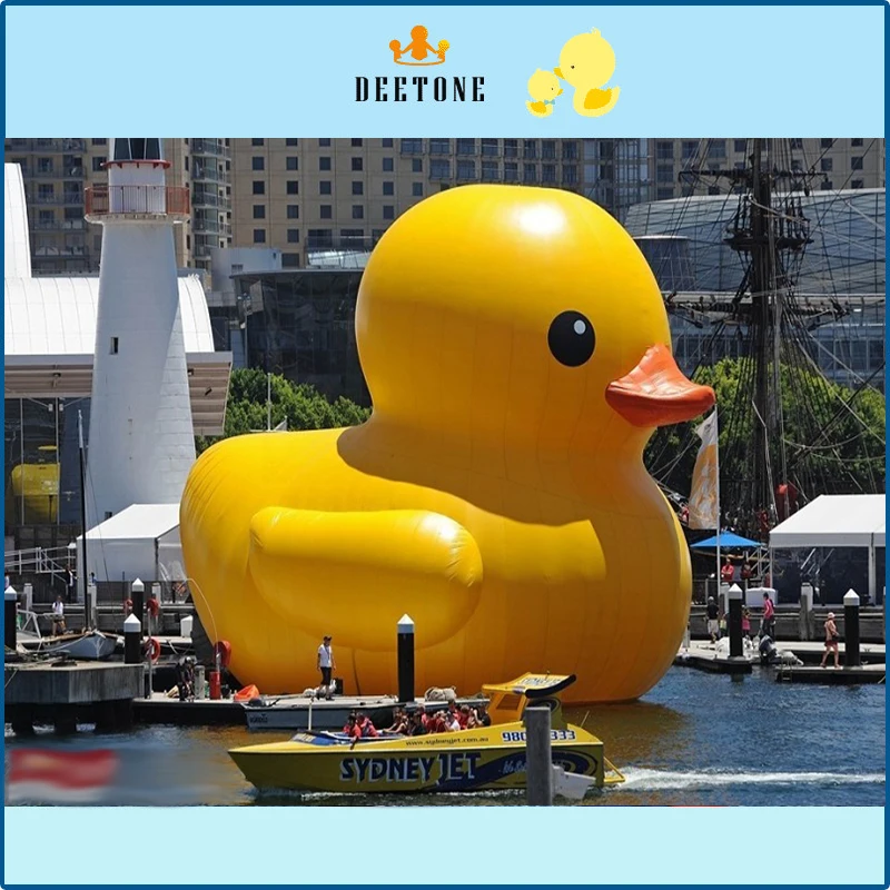 Outdoor Water Advertising Inflatable Duck Model Big Yellow Rubber Duck For Commercial