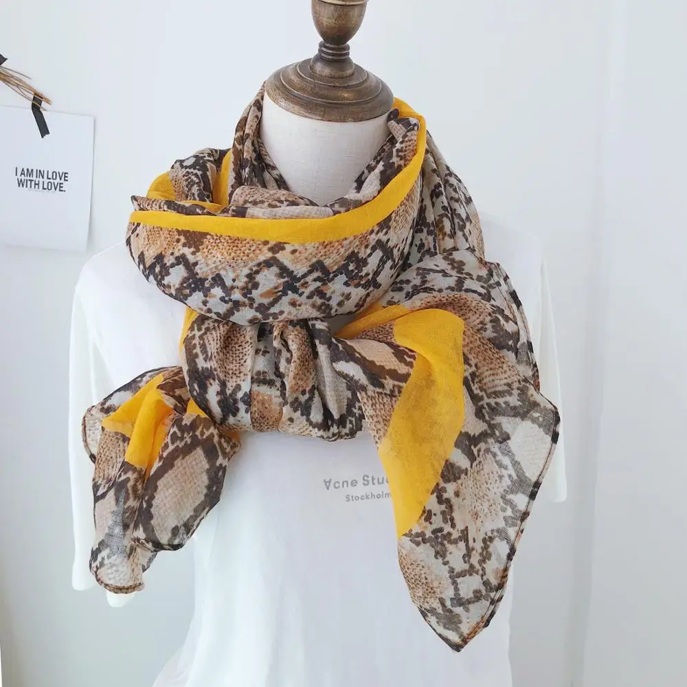 

2019 Fashion Snake Grain Pattern Scarves Shawls Long Leopard Wrap Scarf Hijab Muffler Free Shipping