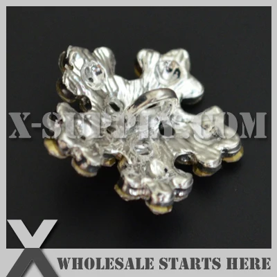 DHL Free Shipping Flower Rhinestone Crystal Button with Shank for Clothing,Flower Center,Headband X7-MB1309