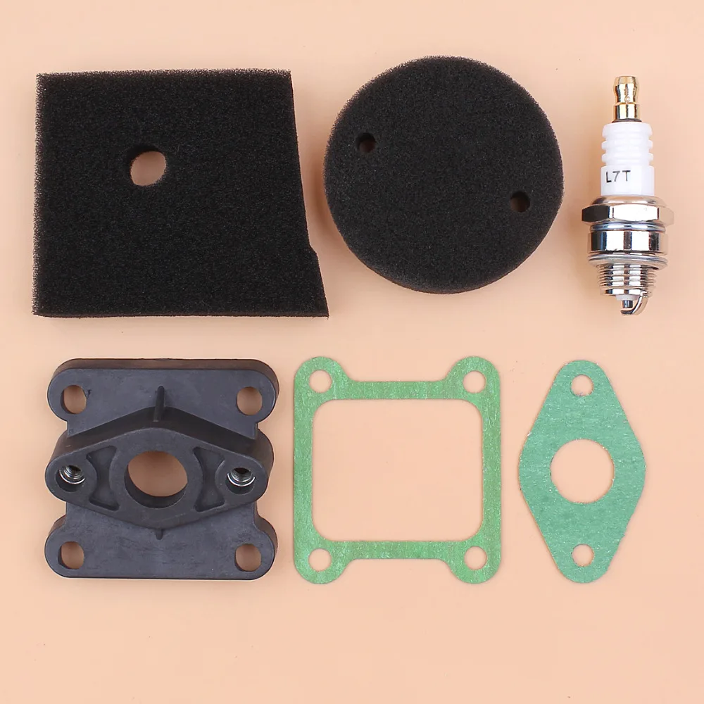 Air Filter Intake Manifold Spark Plug Gasket Kit Fit Robin NB411 NB 411 2-Stroke Brush Cutter Grass Trimmer Engine Motor