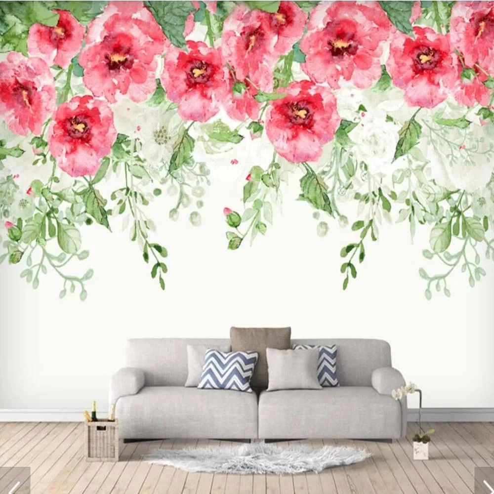 

3D Flower Wallpaper Mural Art Decals HD Printed Photo Paper Rolls Papel De Parede papers for Bedroom Living Room