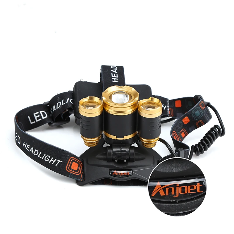 Anjoet 10000 lumens rechargeable led headlamp 3T6 flashlight torch cree xml t6