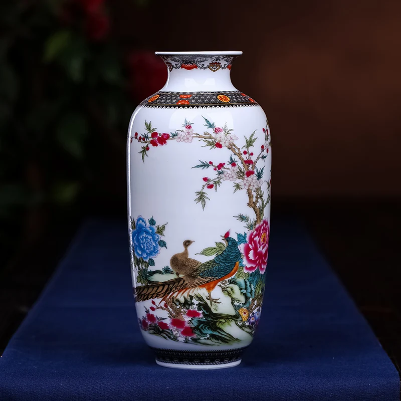 New Chinese Style Jingdezhen ceramic vases flower Hydroponic vase Jingdezhen ceramic flowers modern living room table decoration