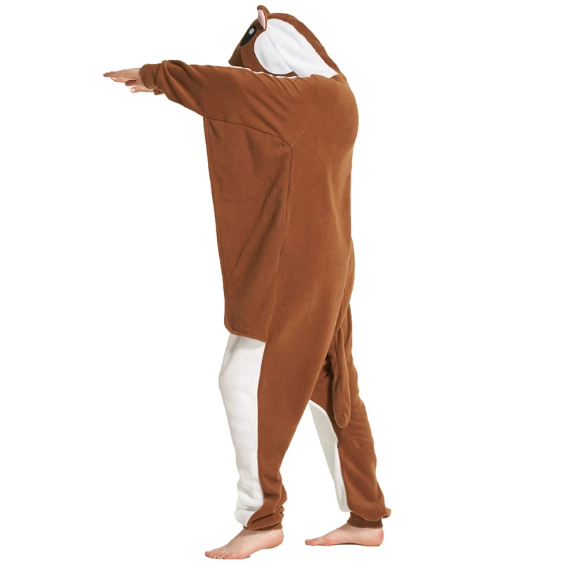 Flying Squirrel Kigurumi Pajamas Animal Bat Mouse Onesie For Adults Women Men Sleepwear Overall One-Piece Full Body Outfits Gift