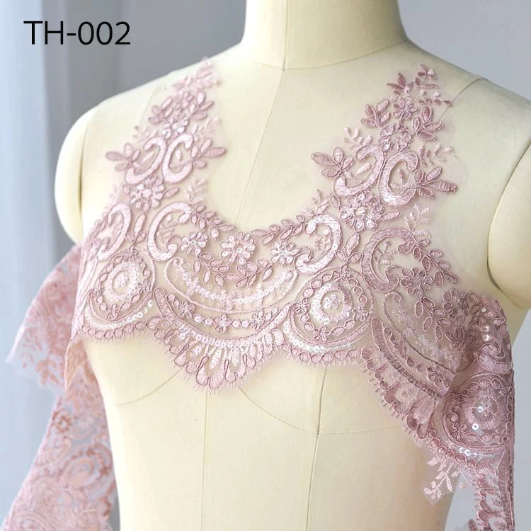3 Yards/Lot 14 Farben Auto Knochen Stickerei Stoff Pailletten Spitze Trim Für Handgemachte DIY Kleidung Hochzeit Kleid Schleier 24CM Zubehör – Detail 17