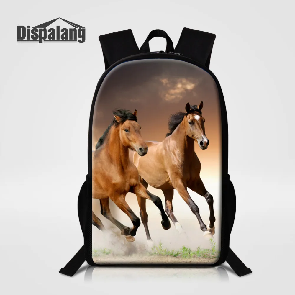 

Dispalang 16 Inch Horse Pattern School Bags For Teenagers Animal Printing Backpack Women's Backpacks Fashion Mens Daypack