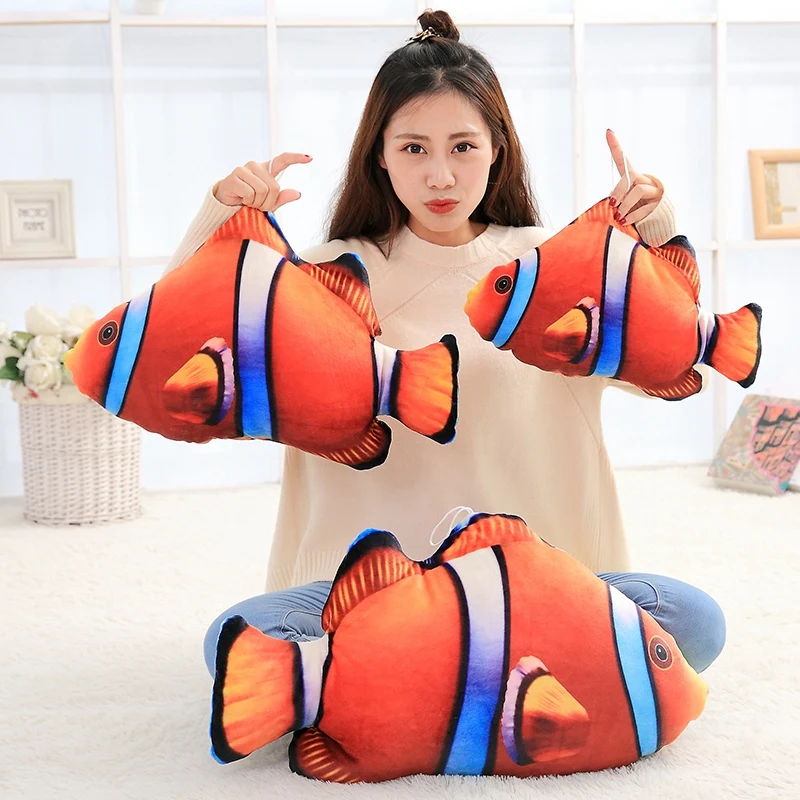 

cute creative plush fish toy stuffed clownfish pillow birthday gift