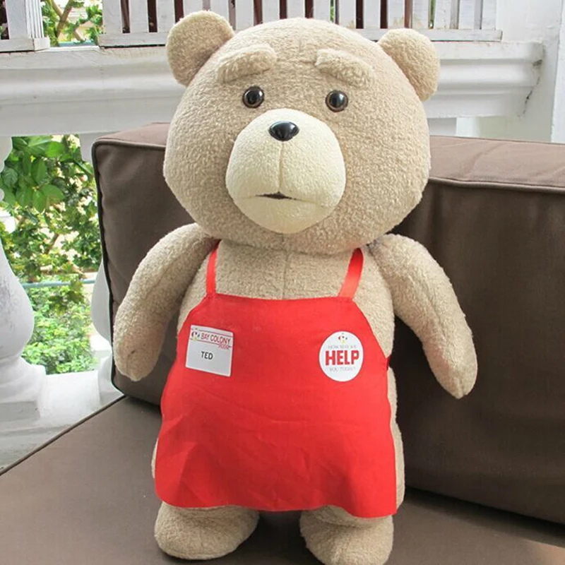 Hot Sale Big Teddy Bear Ted 2 Plush Toys In Apron 48CM Soft Stuffed Animals Ted Bear Plush Dolls For Baby Kids