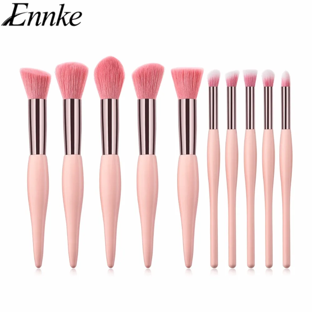 

ENNKE 10Pcs Makeup Brush Set Powder Foundation Face Contour Concealer Brush Eyeshadow Eyeliner Make Up Tool Pincel Maquiagem