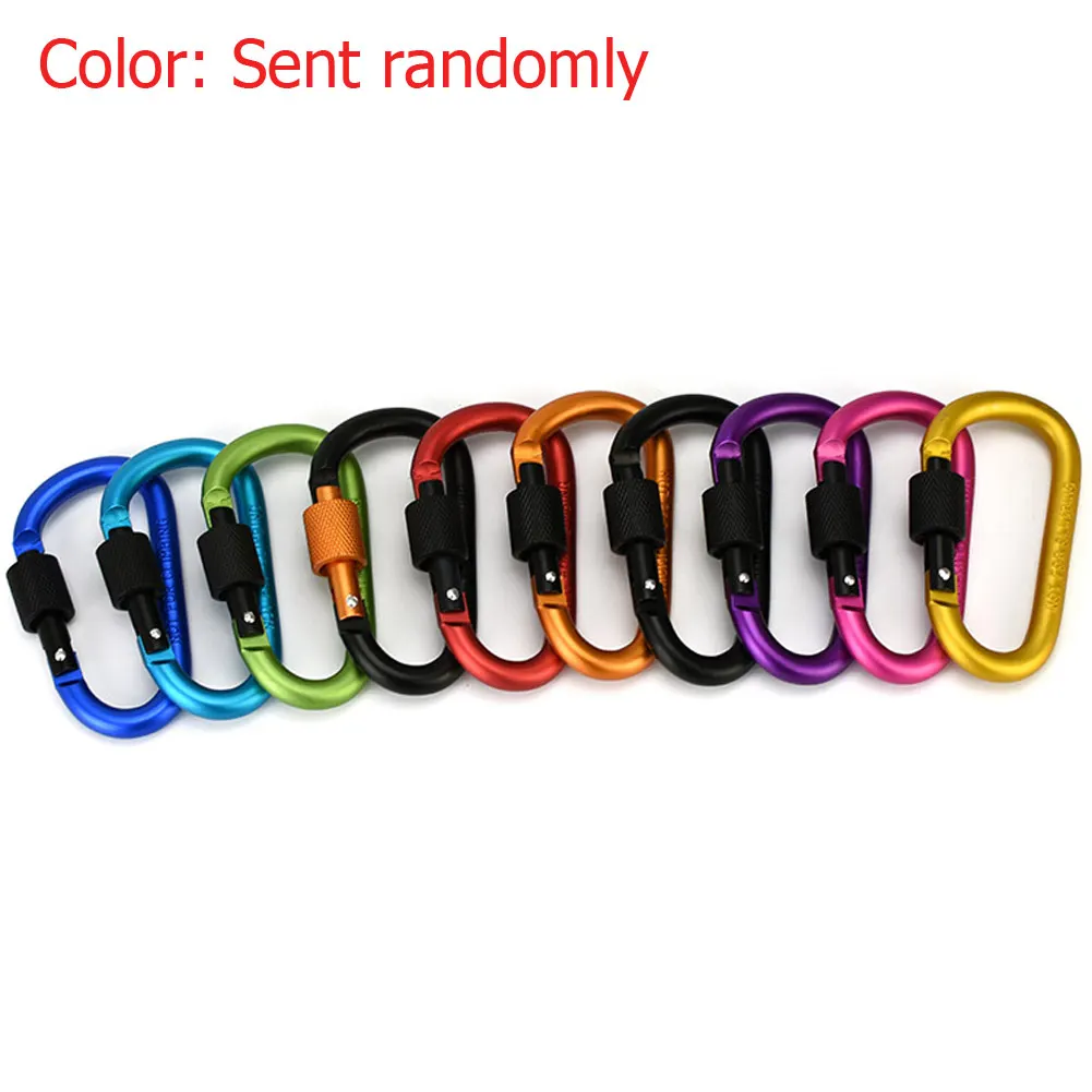 1pc/5pcs/10pcs outdoor Carabiner D-Ring Key Chain Clip Snap Hook Tools Camping Keychain Screwgate Screw Lock tool for Outdoor