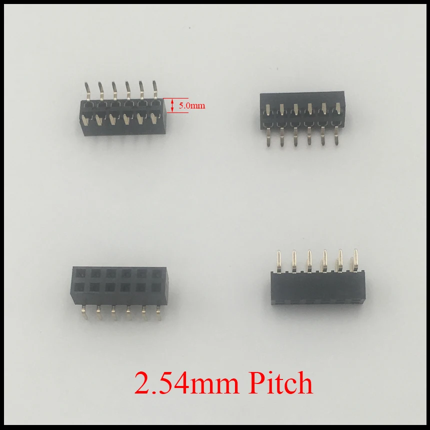 2*12 2x12 2*40 2x40 Pin 24P 80P 2.54mm Pitch 5mm Height U Type Female Socket Double Row Right Angle SMT Pin Header Strip