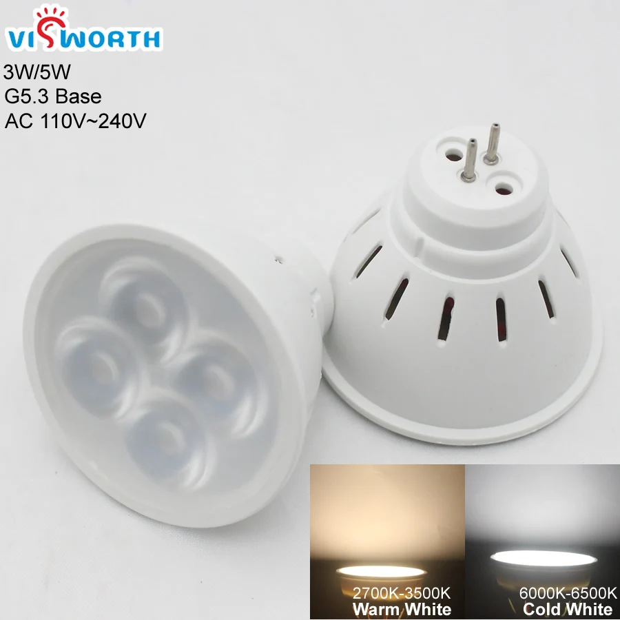 G5.3 Led Bulb 1.5W 3W 5W Led Spotlights SMD2835 9W 12W 15W MR16 Led Cup Light Aluminum Body Cob Ac 110V 220V arm Cold White