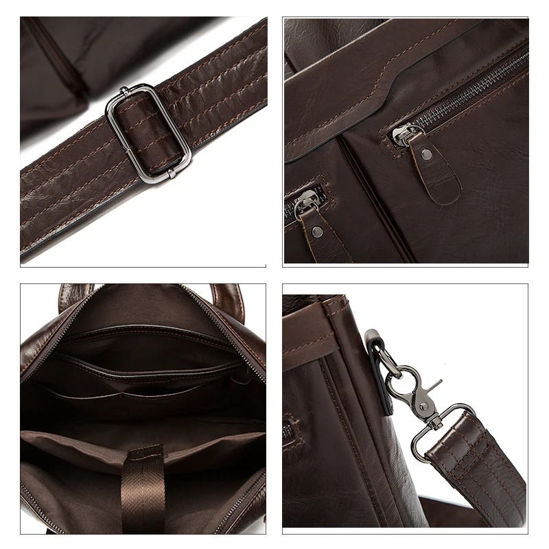 WESTAL Men\'s Bag Genuine Leather Crossbody Bags Male Messenger Bag Men Shoulder Bags 14\'\' Laptop Briefcases Man Totes handbags