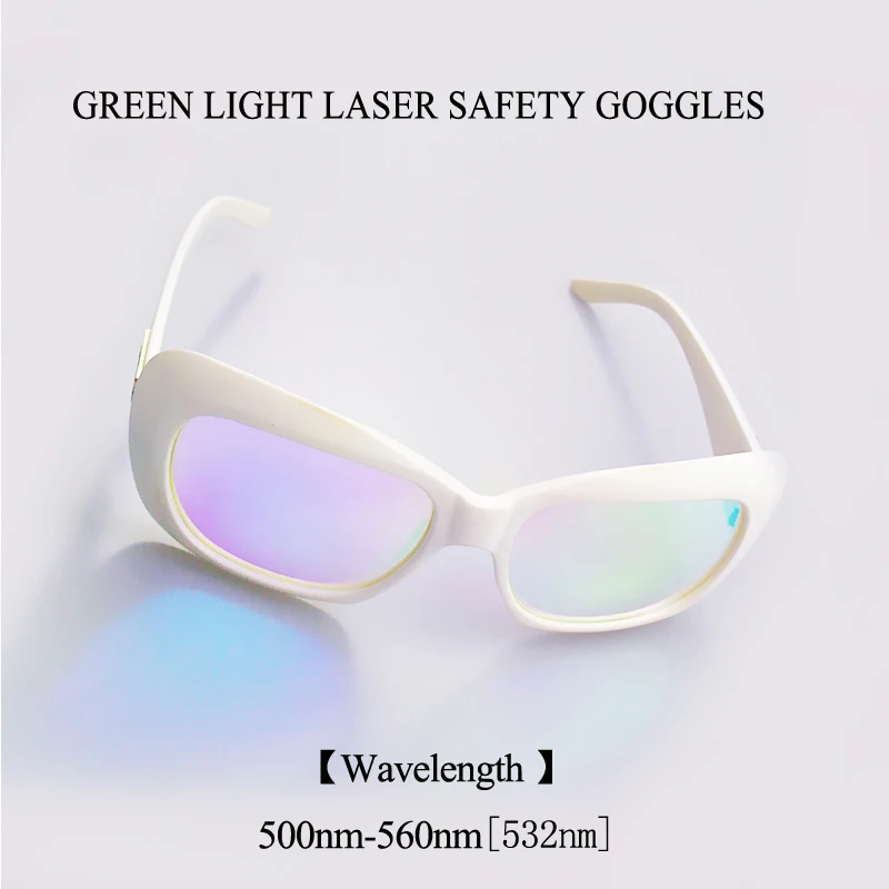 

Weimeng Laser safety goggles white 532NM green light laser OD+6 fashion and comfortable For Laser Machine Operator Laboratory