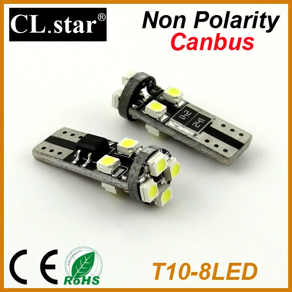 

10 шт. без полярности 100% без ошибок W5W 194 168 T10 8smd светодиодсветодиодный Внутренняя купольная карта