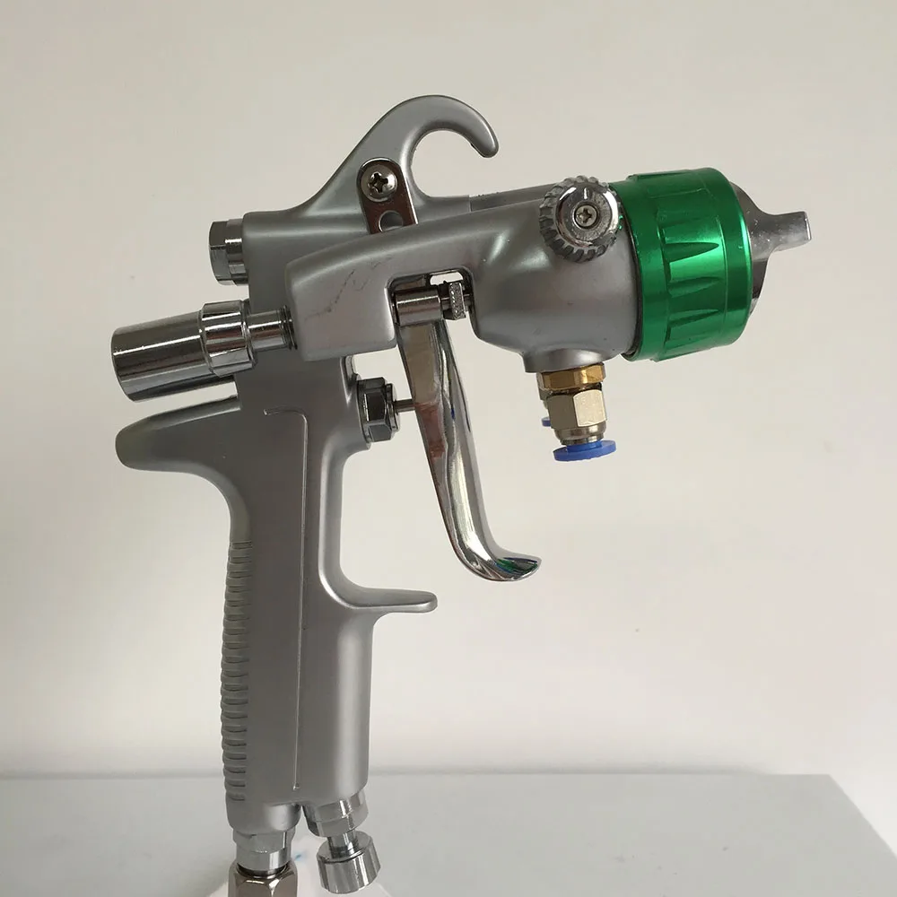 

SAT1189 pneumatic paint spray gun stainless steel nozzle high pressure automotive car paint double nozzle pneumatic chrome gun