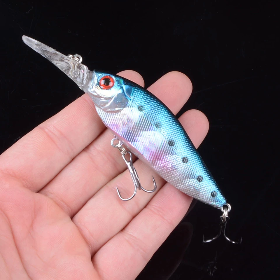 1pcs 10.5cm 12.3g Hard VIB Lures Fishing Minnow Bait Treble Hooks Sinking Crankbait Wobblers Fishing Tackle 3DEyes