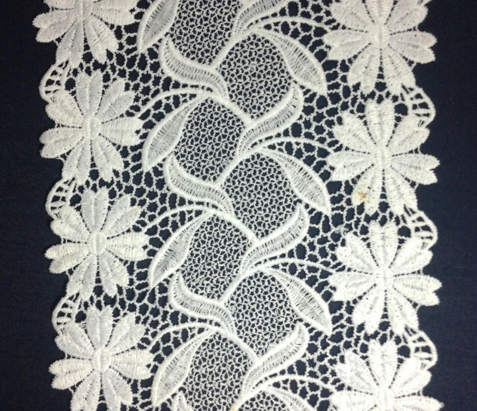 17cm milk fibre embroidery lace trim,high quality Eco-friendly soft touch flower lace trimming,XERY-NY050510