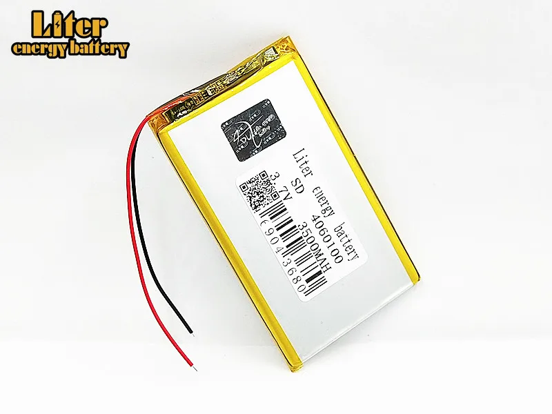 Bateria recarregável de polímero de lítio, 3.7v 3500mah linha 4060100 li-po, célula de bateria recarregável para mp3 mp4 mp5 gps móvel bluetooth jogador