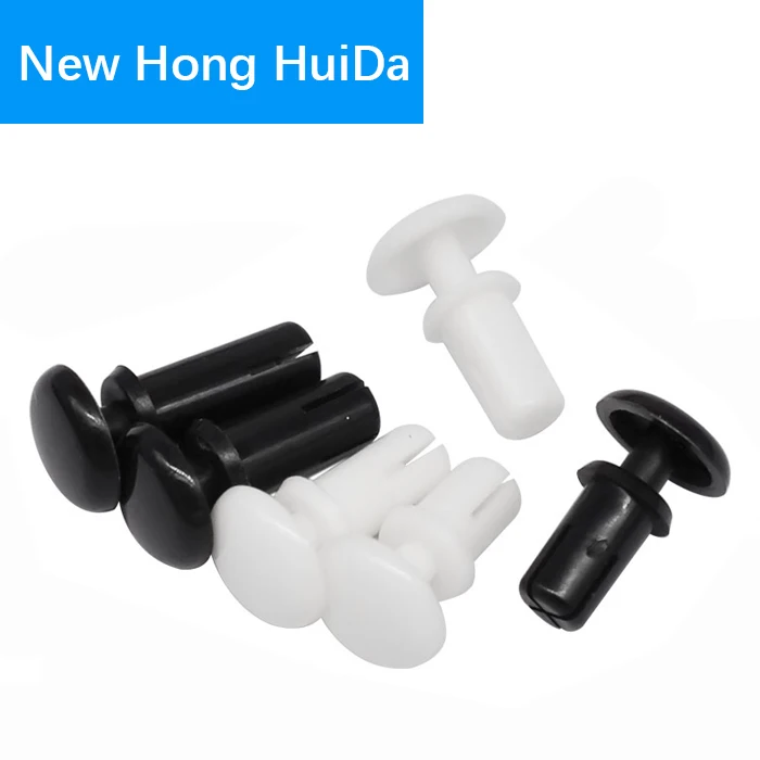 2/2.7/3.1/3.6/4.1/5.1/6.1mm Nylon Plastic R Type Expansion Rivet Nut Buckle Clip PC Board Rivet Fastener Black White