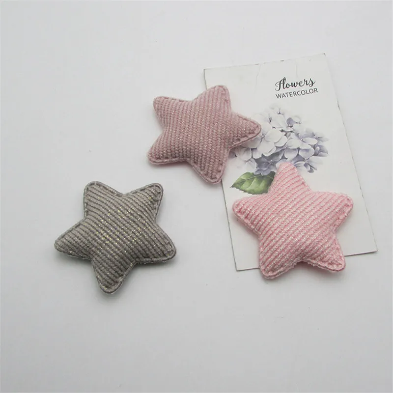 30pcs/lot 4.8cm Stripe Star Pads Patches Appliques for Craft Clothes Sewing Supplies DIY Hair Clip Accessories