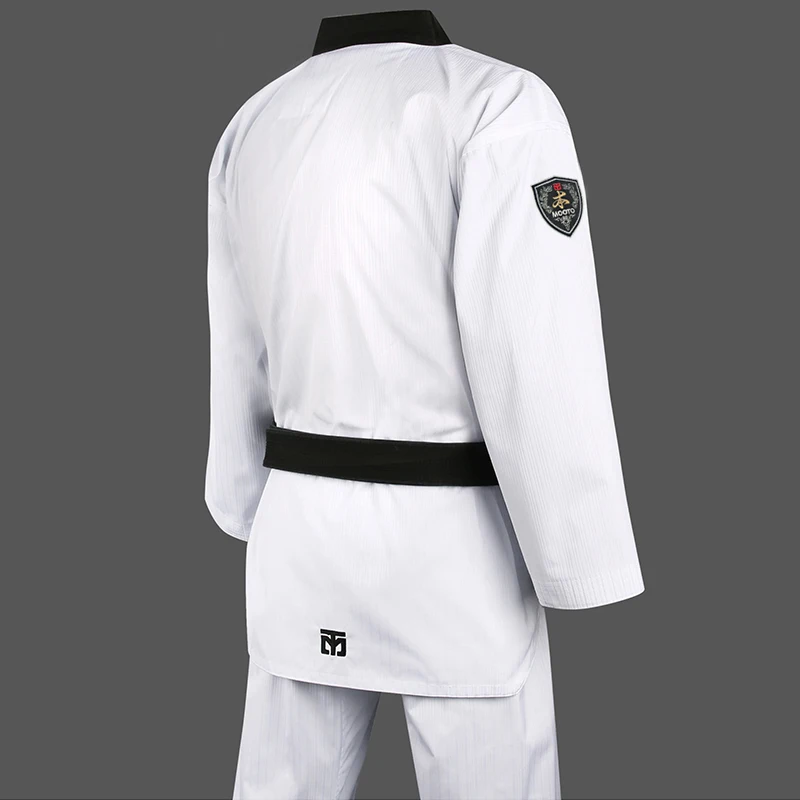 New arrival MOOTO Basic taekwondo suit children boys and girls college beginner training suit Black collar designs