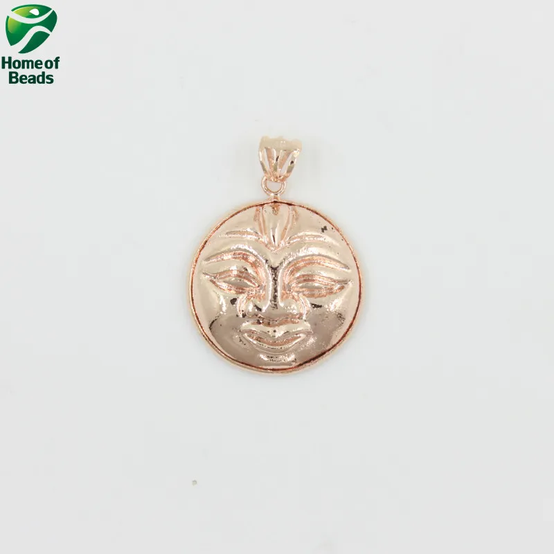 2020 Natural Stone Faceted Iron Pyrite Smiling face pendnats 20mm HTK1018 1pcs/lot