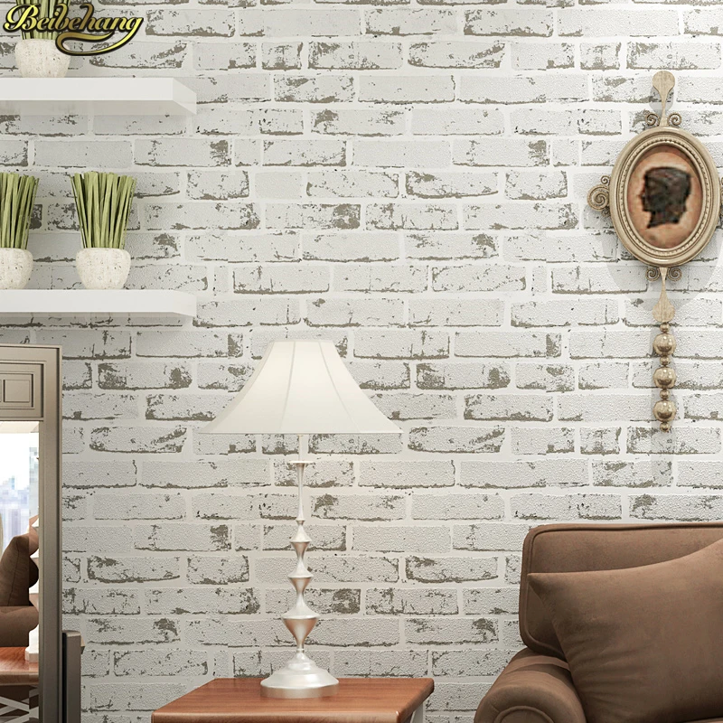 

beibehang Mediterranean style papel de parede Green non-woven brick pattern wallpaper bedroom living room wall wall paper