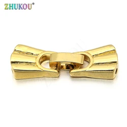 Ganchos de cierres de color dorado de circonia cúbica de latón de 11x31mm para accesorios de joyería Diy, modelo: VK33
