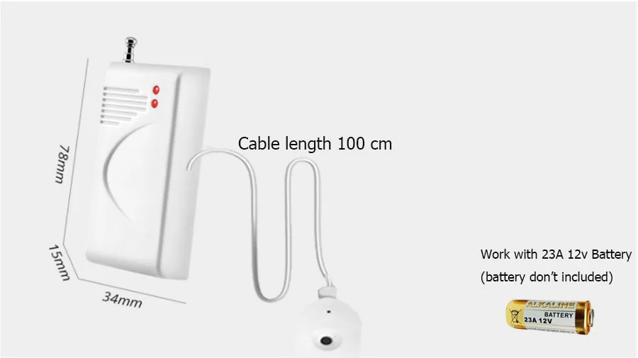 Sgooway 2 pz/lotto 433MHz sensore rilevatore di perdite d\'acqua Wireless sensore rilevatore di perdite d\'acqua per allarme WIFI wireless gsm PSTN