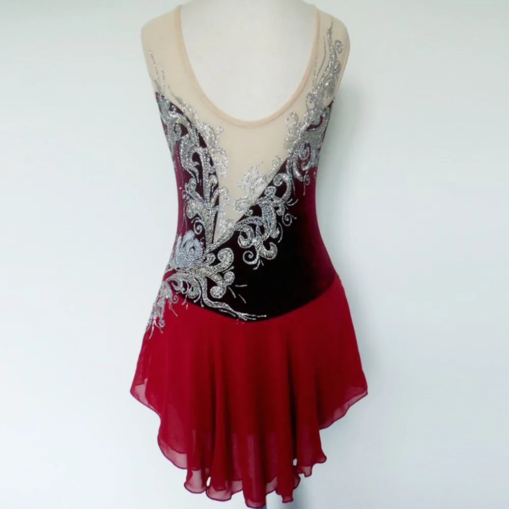 

figure skating competition dresses for child free shipping red child competition skating dresses