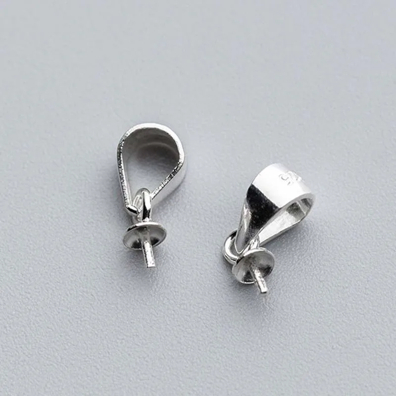 4pcs Genuine Real Pure Solid 925 Sterling Plain Silver Bead Cap Connectors For Pendants Base Cap Jewelry Findings Wholesale
