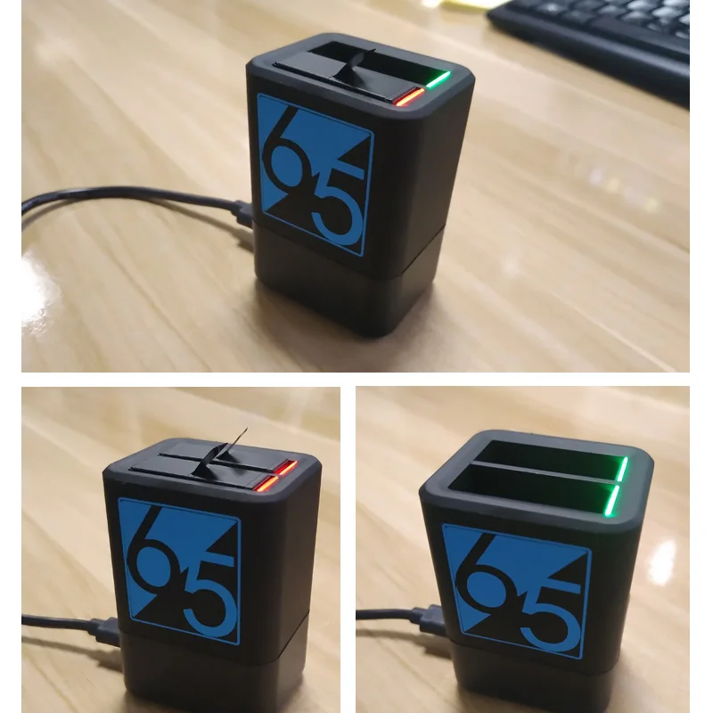 For Hero 5 Hero 6 7 8 Battery+Type-C Dual Batteries Charger Seat double Charge for 2018 Gopro hero 6 5 7 8  Black Accessories