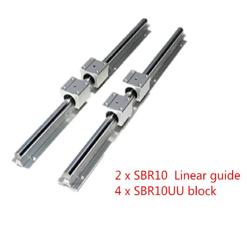 

SBR 10mm Linear Rail 2pcs SBR10 550 600 650 700 800 900 1000mm Fully Supported Slide Shaft Rod Guide with 4pcs SBR10UU Block