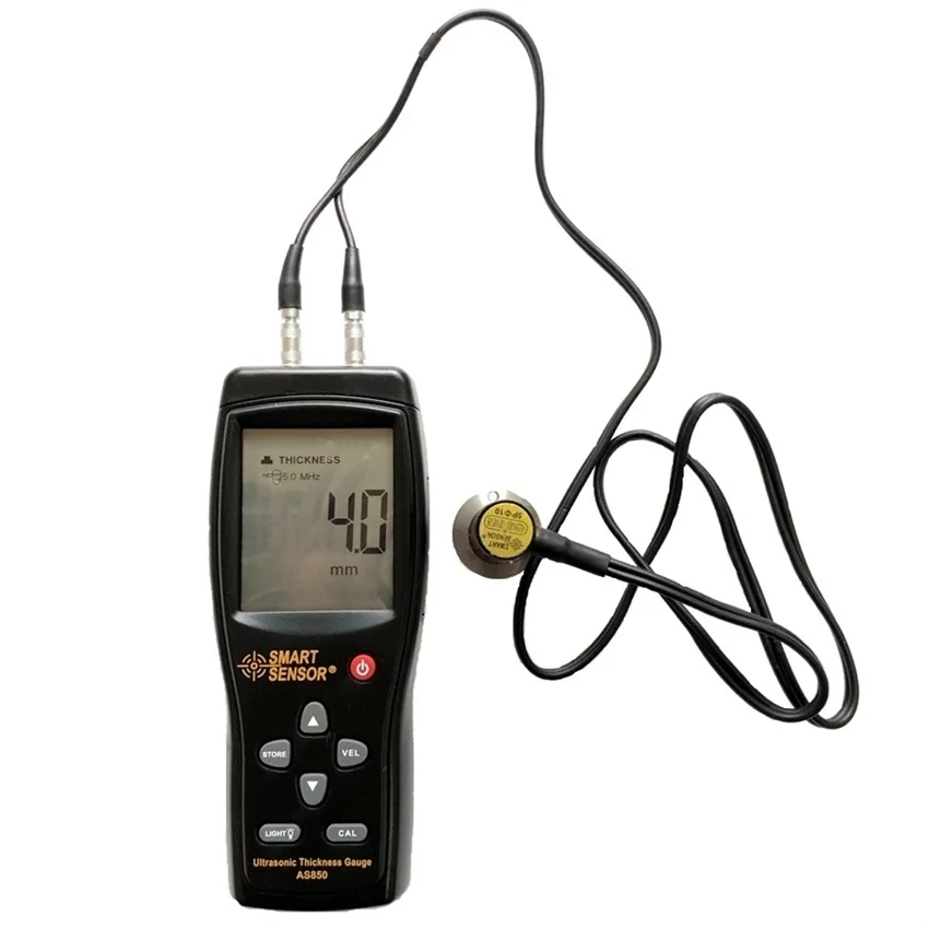 AS850 Ultrasonic Thickness Gauge Tester Sound Velocity Meter Metal Width Measuring 1.2 to 220MM For Steel Aluminium Plate