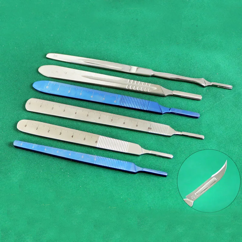 Stainless Steel Knife Handle Blade Holder,Surgical Knife Handle Cosmetic Surgery Tool Handle