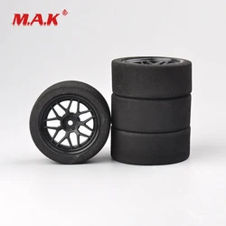 US 4Pcs/Set 1:10 Scale Foam Tires and Wheel Rims with 3mm Offset and 12mm Hex fit RC HSP HPI On-Road Racing Car Accessories