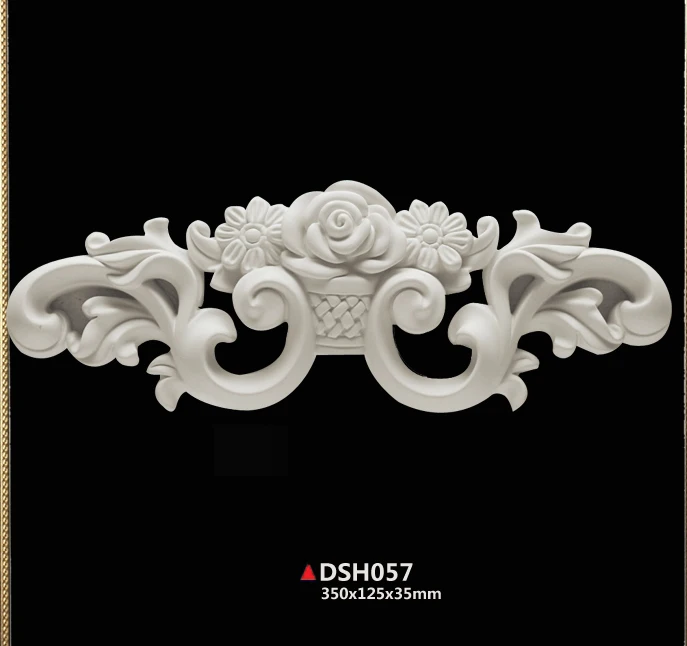 Polyurethane Mantel Lintel Ornament European style PU Wall Ceiling Moulding Decor Furniture Portal Element decorative components