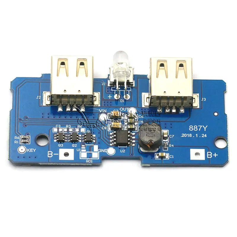 18650 battery 3.7V to 5V2A boost module DIY charging treasure mobile power motherboard boost circuit board