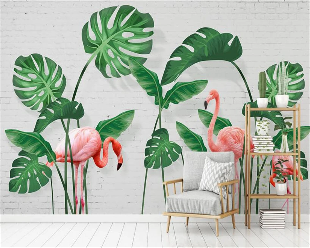 

beibehang Custom high-end three-dimensional fashion papel de parede 3d wallpaper Scandinavian fresh green banana leaf background
