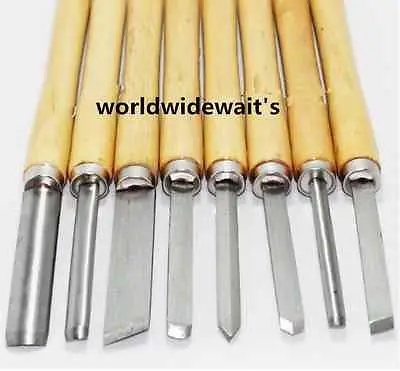 

8 Pieces Wood Handles Lathe Chisels Wood Lathe Tool Set