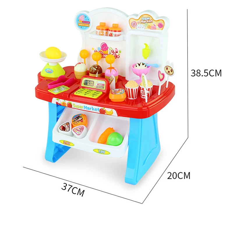 Scuola materna ragazza finta Play House giocattoli supermercato cassa cassa frutta torta festa per bambini gioco giocattoli cibo caramelle attrezzo da cucina